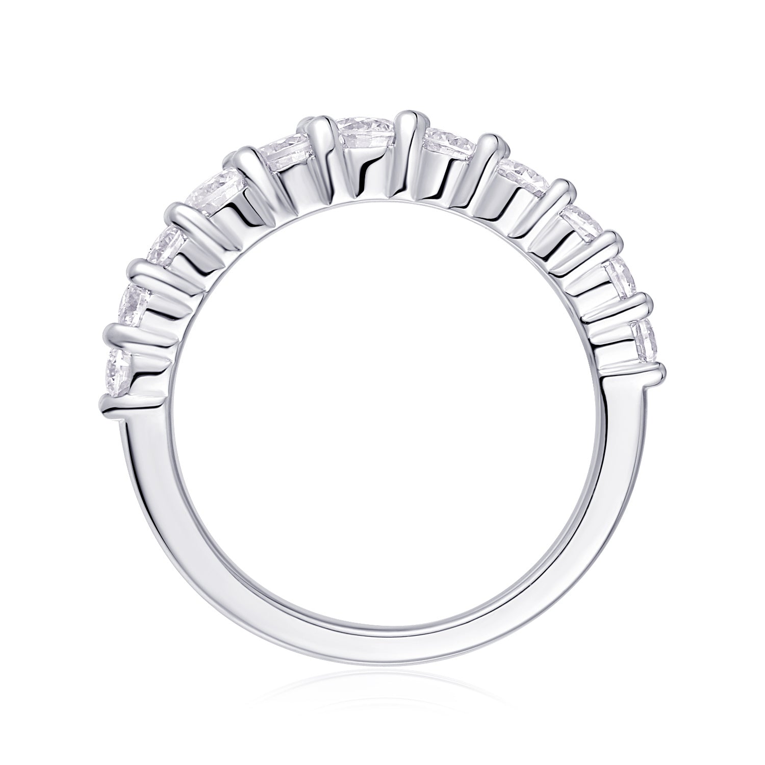 Crown Moissanite Silver Wedding Ring