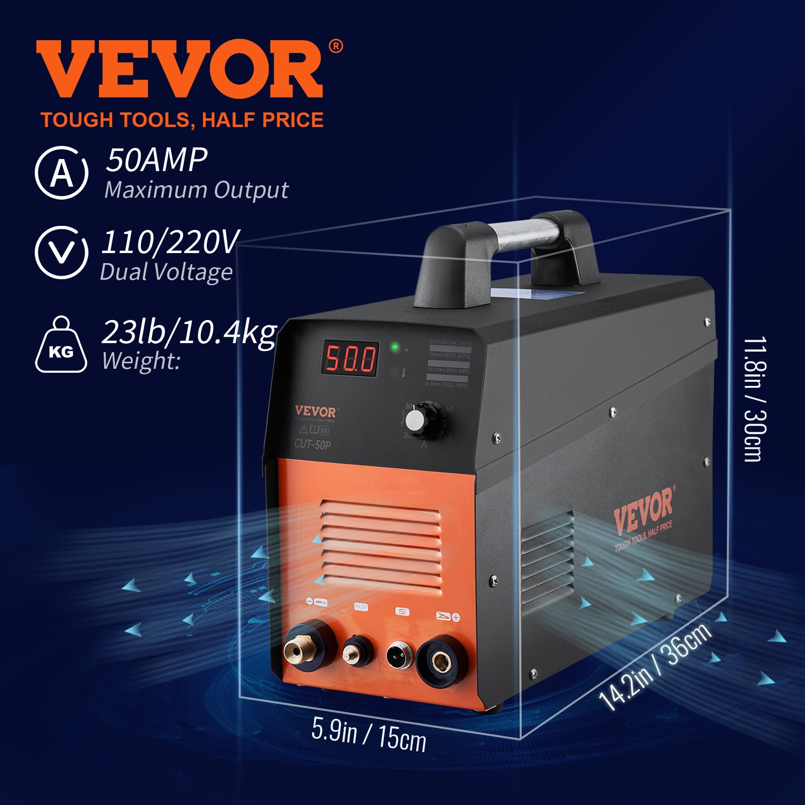VEVOR 50Amp Plasma Cutter Dual Voltage