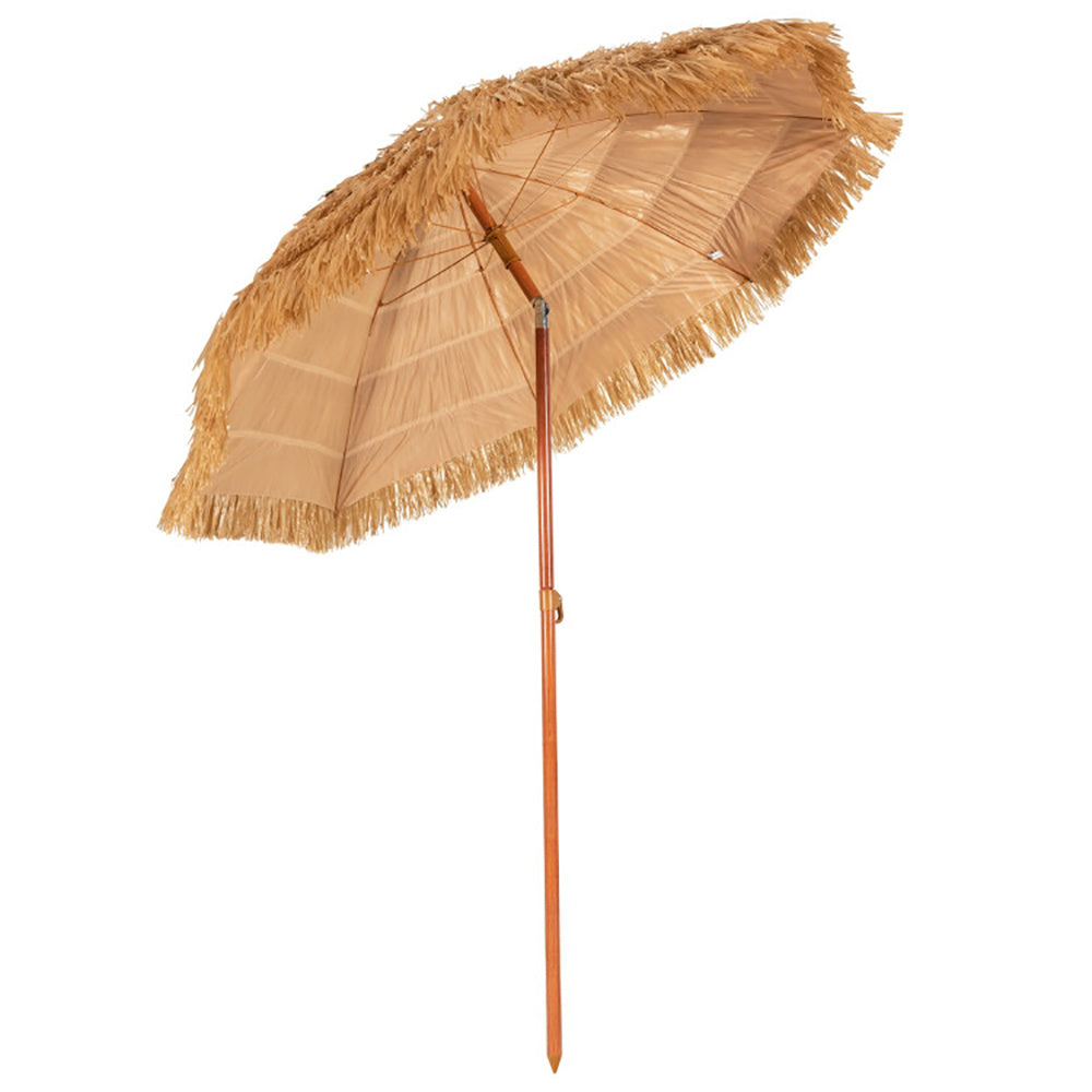 6.5ft Portable Thatched Tiki Beach Umbrella