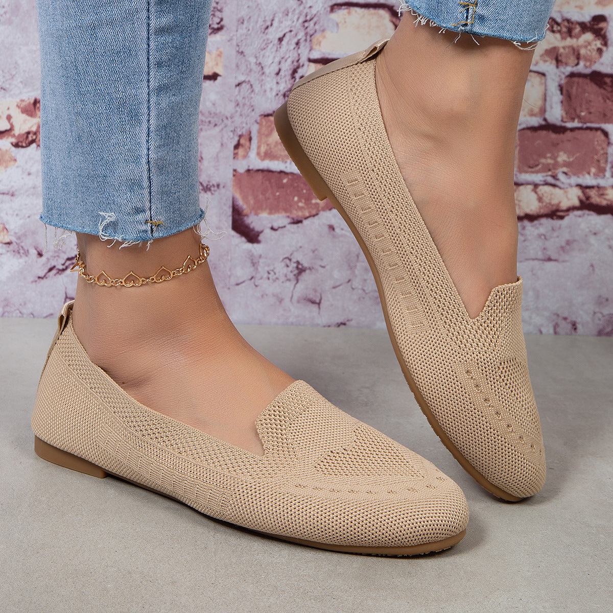 Fly Woven Mesh Slip-on Casual Flat Shoes