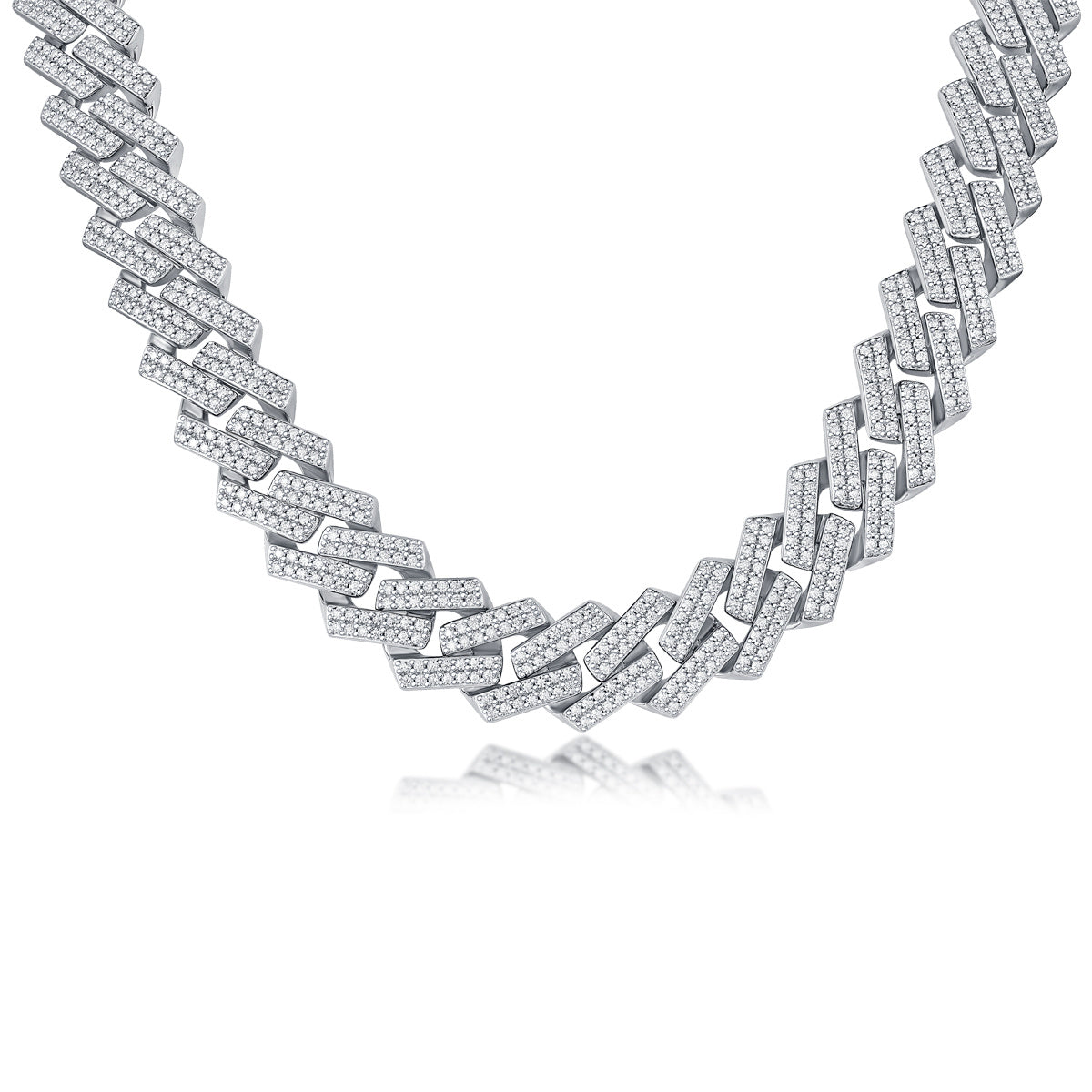 Men's Mosan Diamond Silver Necklace