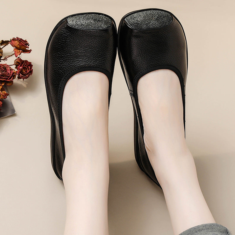 Cowhide Leather Flat Comfort Autumn Shoes