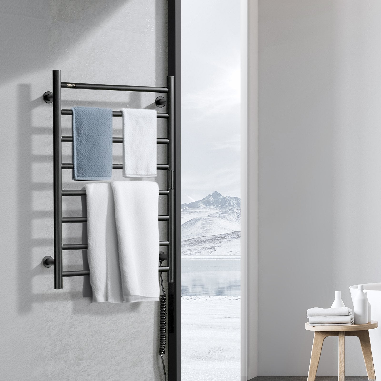 VEVOR 8-Bar Wall Mounted Towel Warmer