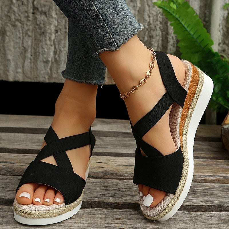 Women’s Cross-Strap Wedge Sandals