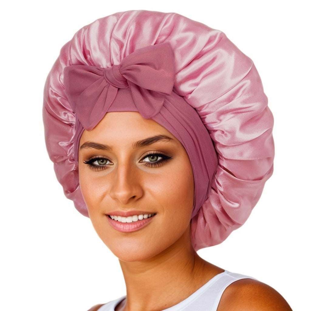 Bonnet en satin de soie pour cheveux bouclés