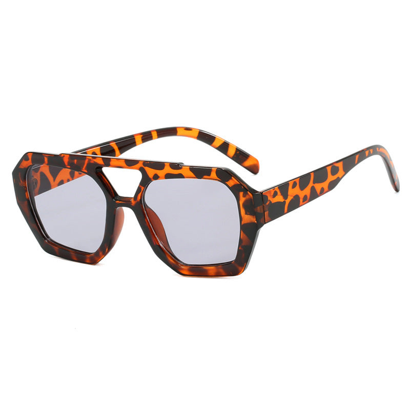 Leopard Big Frame Beach Sunglasses