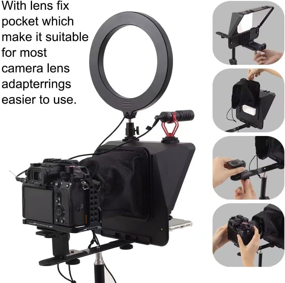 Portable Smartphone SLR Teleprompter Kit
