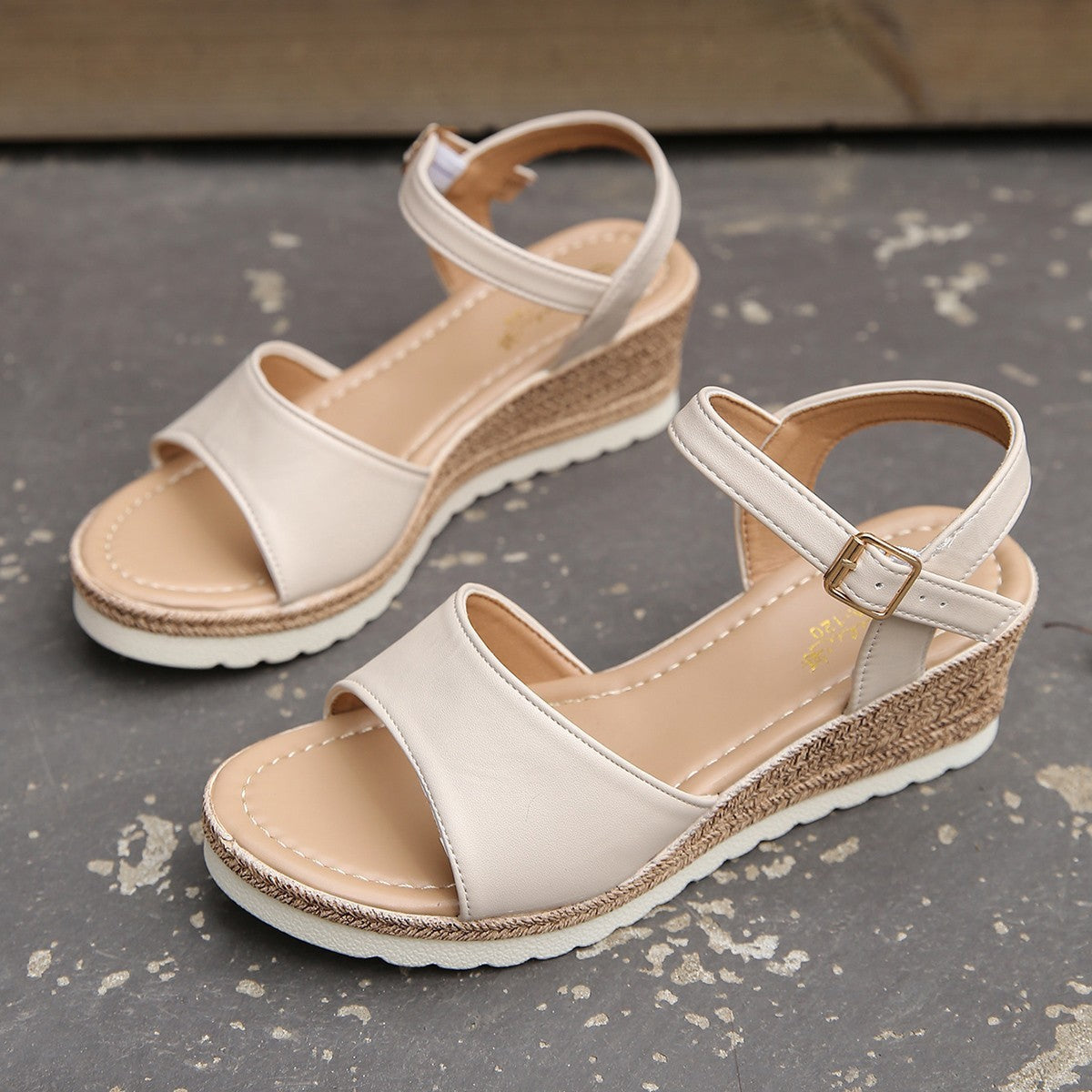 Ankle Buckle Wedge Sandals for Women
