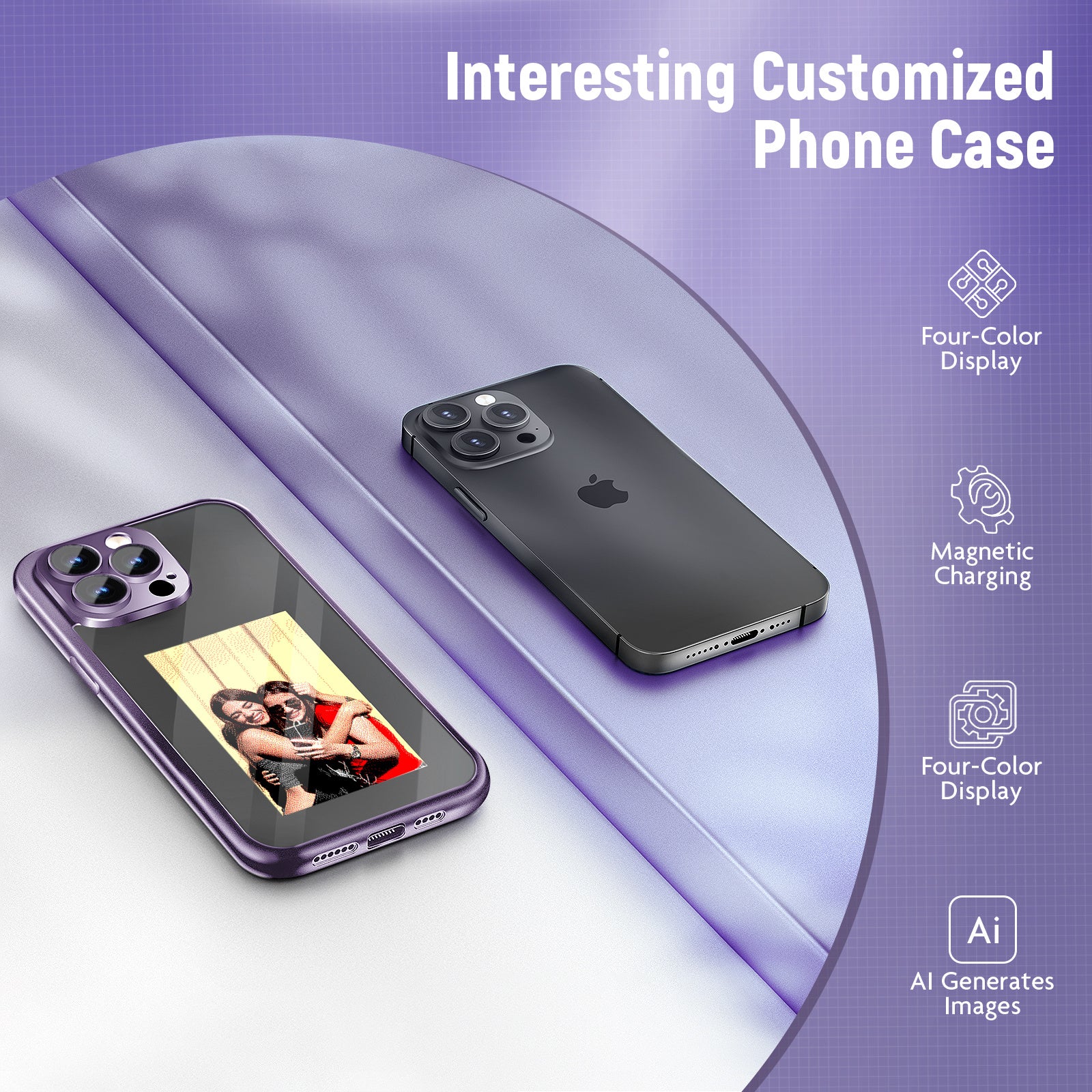 Smart NFC E-Ink Flip Case for iPhone 15 Pro Max