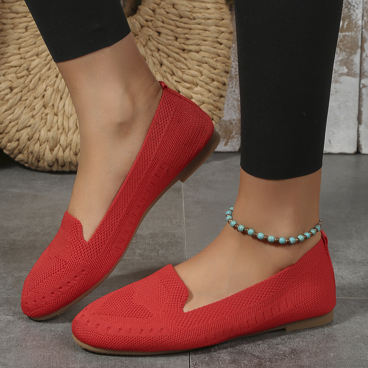 Fly Woven Mesh Slip-on Casual Flat Shoes