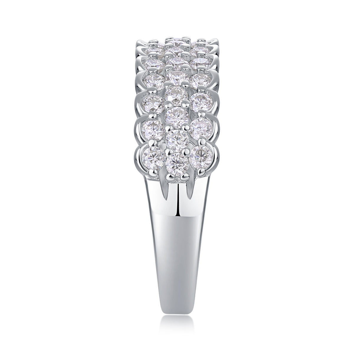 Multi-Row Moissanite Silver Ring Set