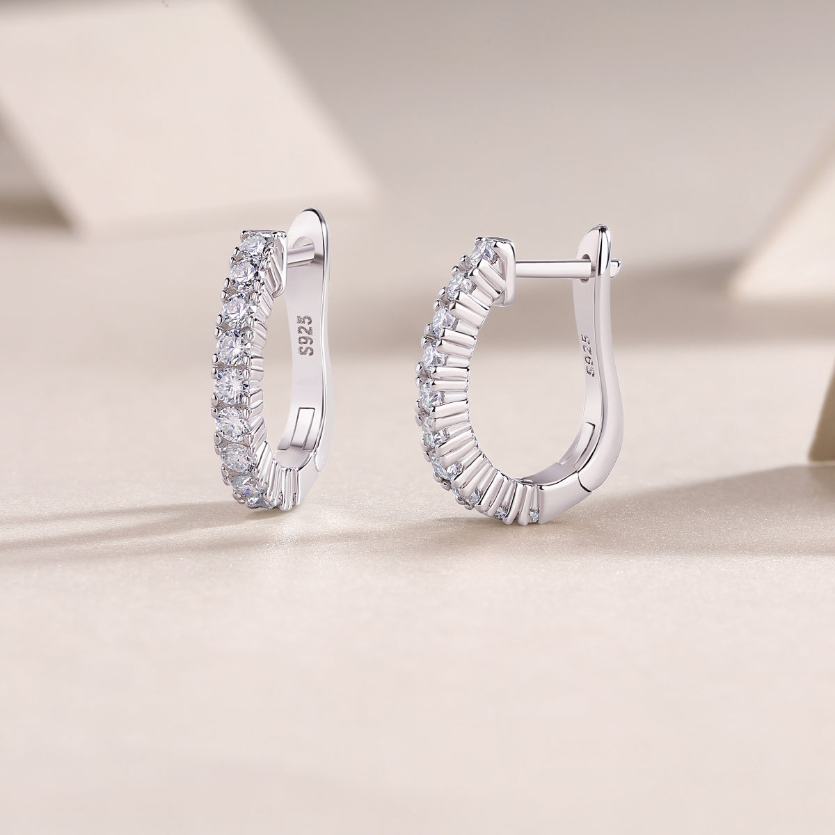 Modern Guide Diamond Stud Earrings