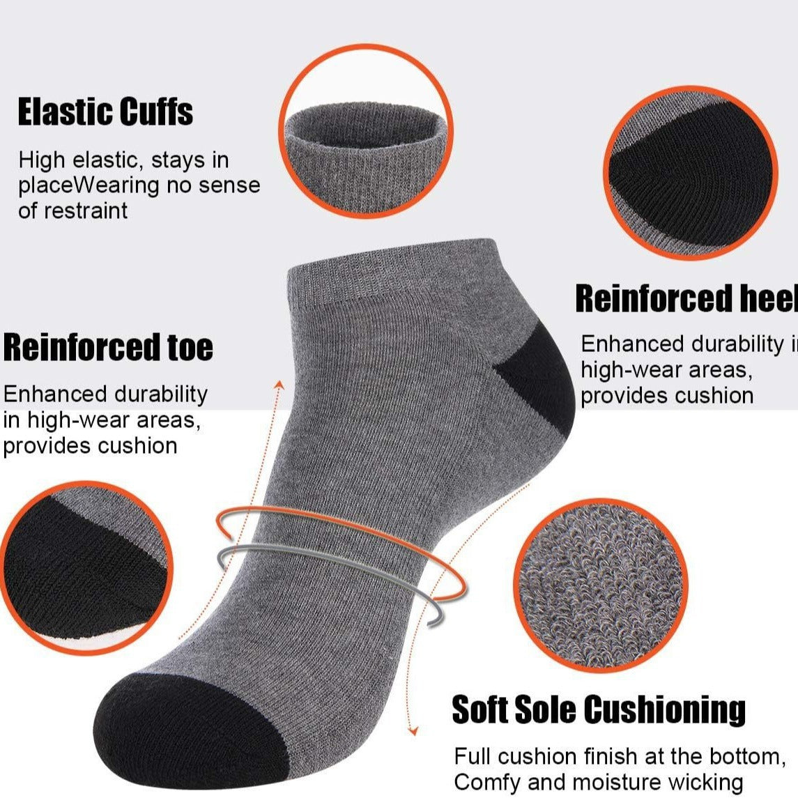 Chaussettes basses en coton pour hommes