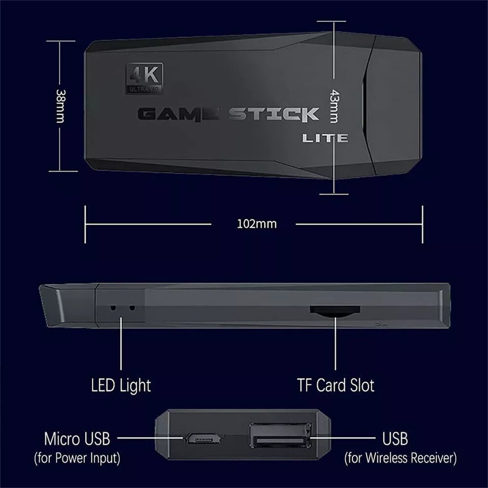 4K Retro Game Console Stick