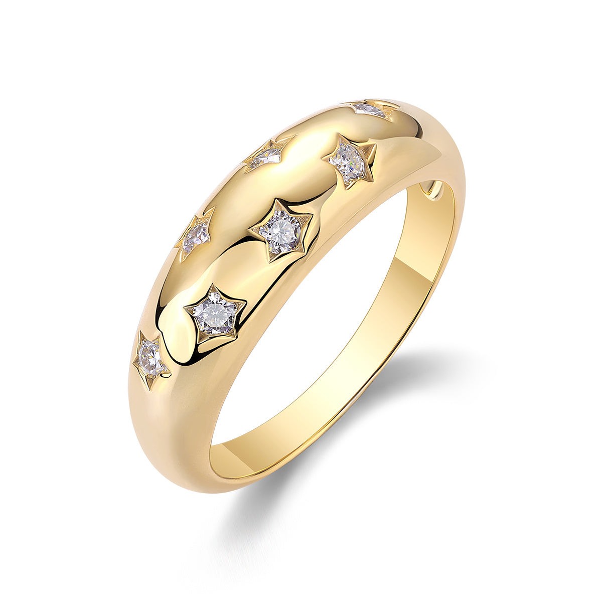 Trendy Moissanite Silver Rings Set