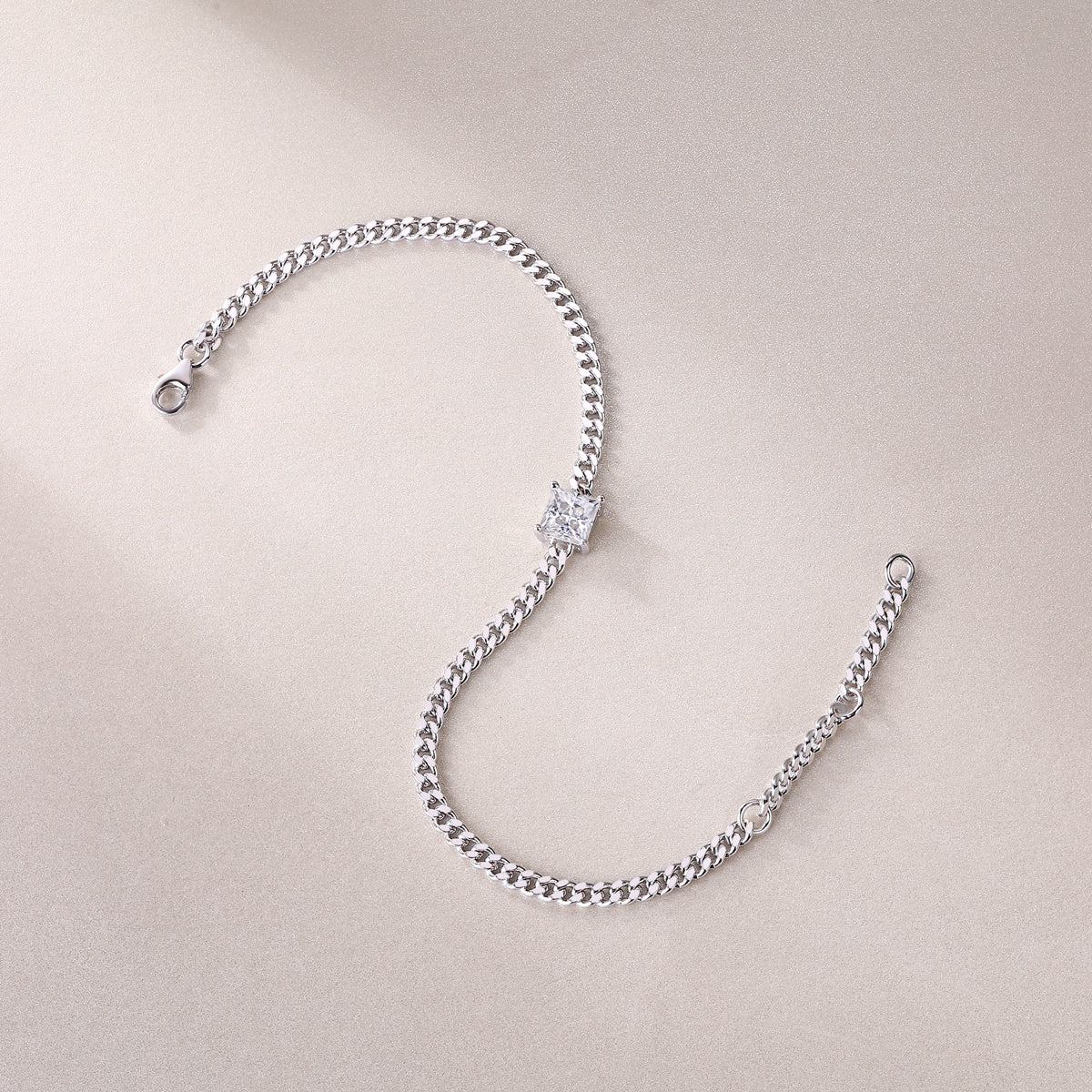 Resolute Moissanite Silver Bracelet