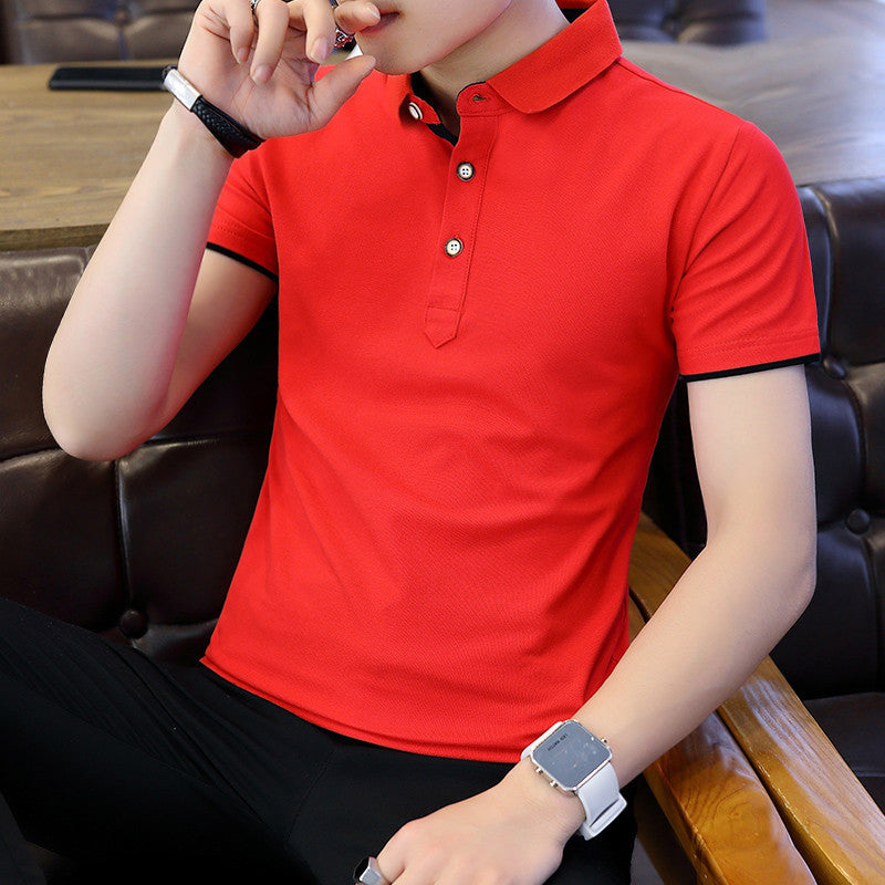 Polo patchwork décontracté pour homme