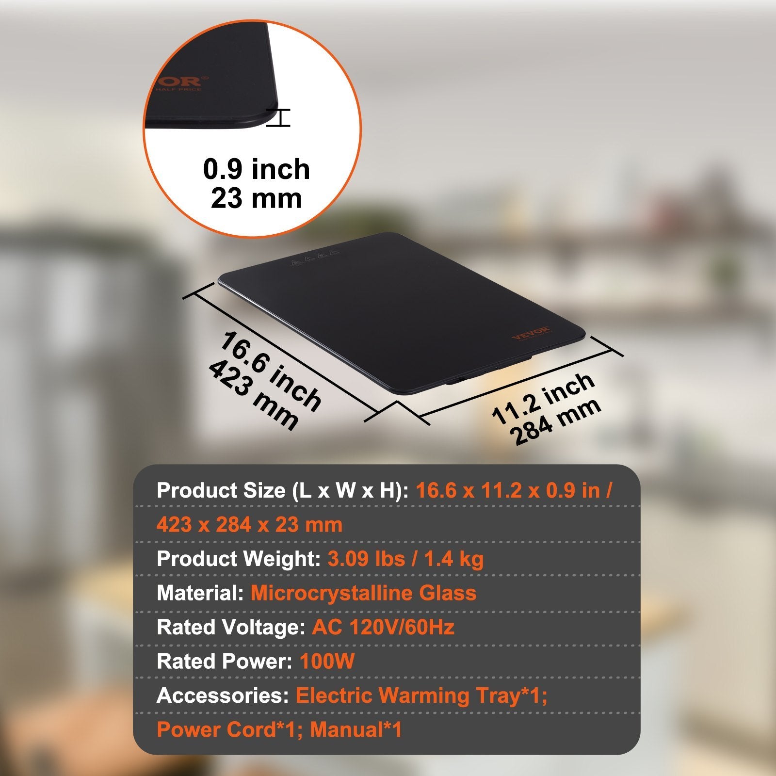 VEVOR Portable Electric Warming Tray