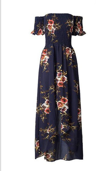 Robe de plage d'été bohème à épaules dénudées