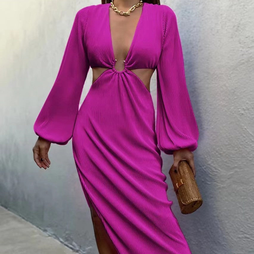 Autumn Pleated Waistless Dress