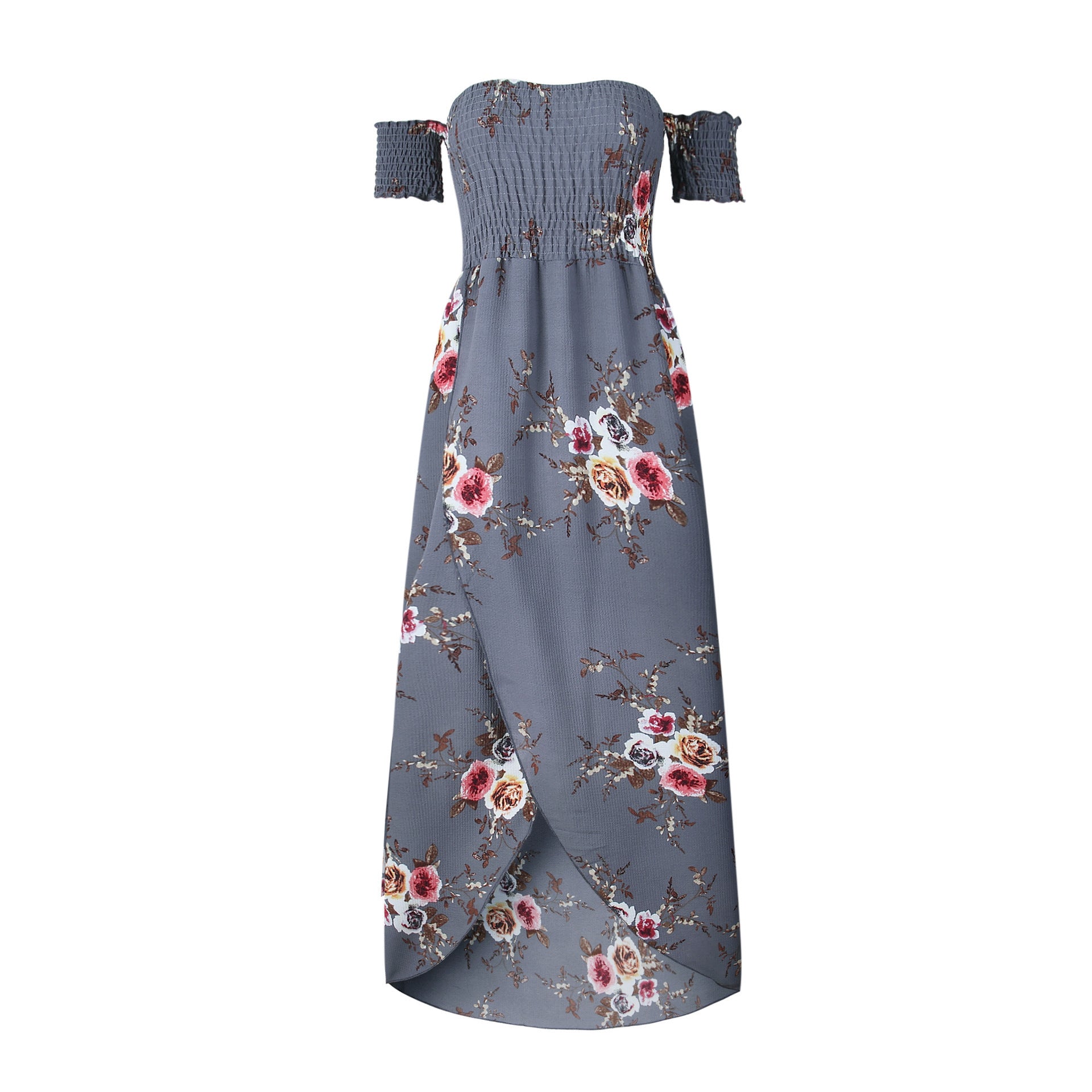Robe de plage d'été bohème à épaules dénudées