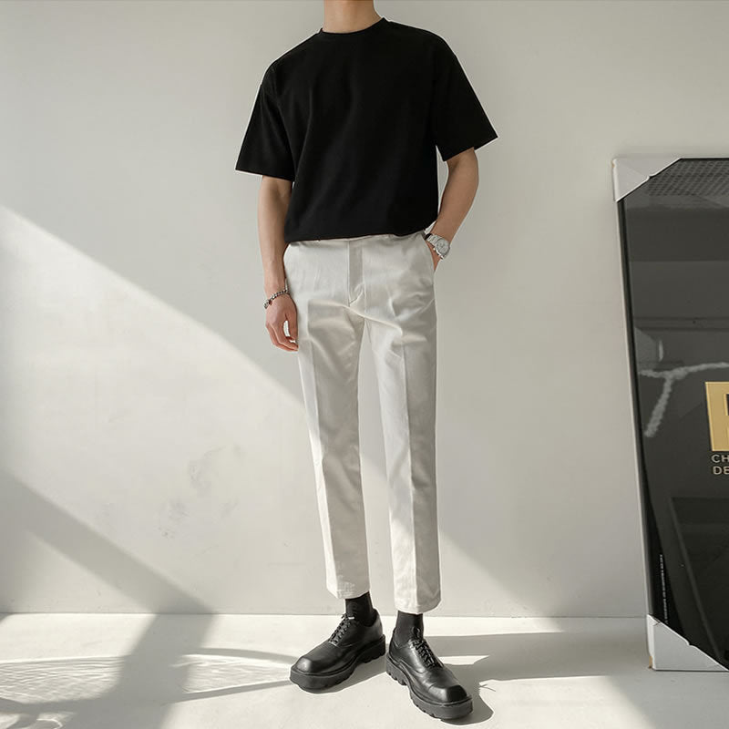 T-shirt ample à manches courtes et couleur unie pour homme
