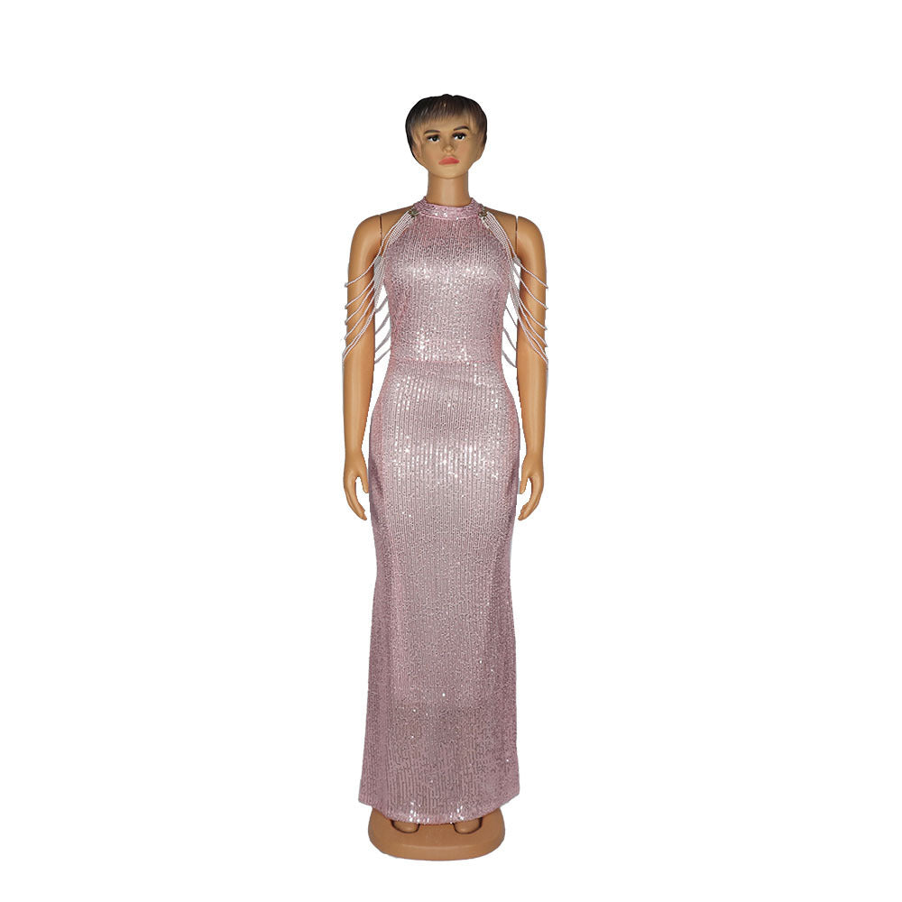 African Ladies High Stretch Sequin Dress
