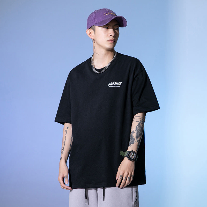 T-shirt en coton imprimé arc-en-ciel pour homme