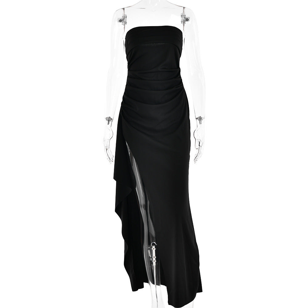 Strapless Pleated Bridesmaid Dress