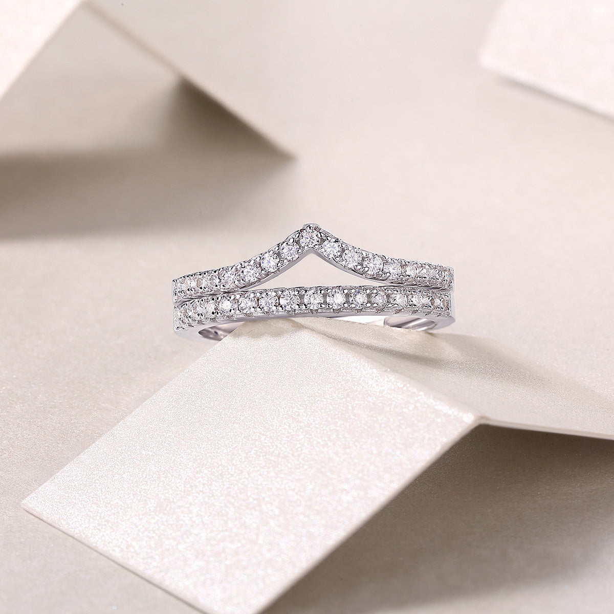 Crown Diamond Moissanite Silver Ring