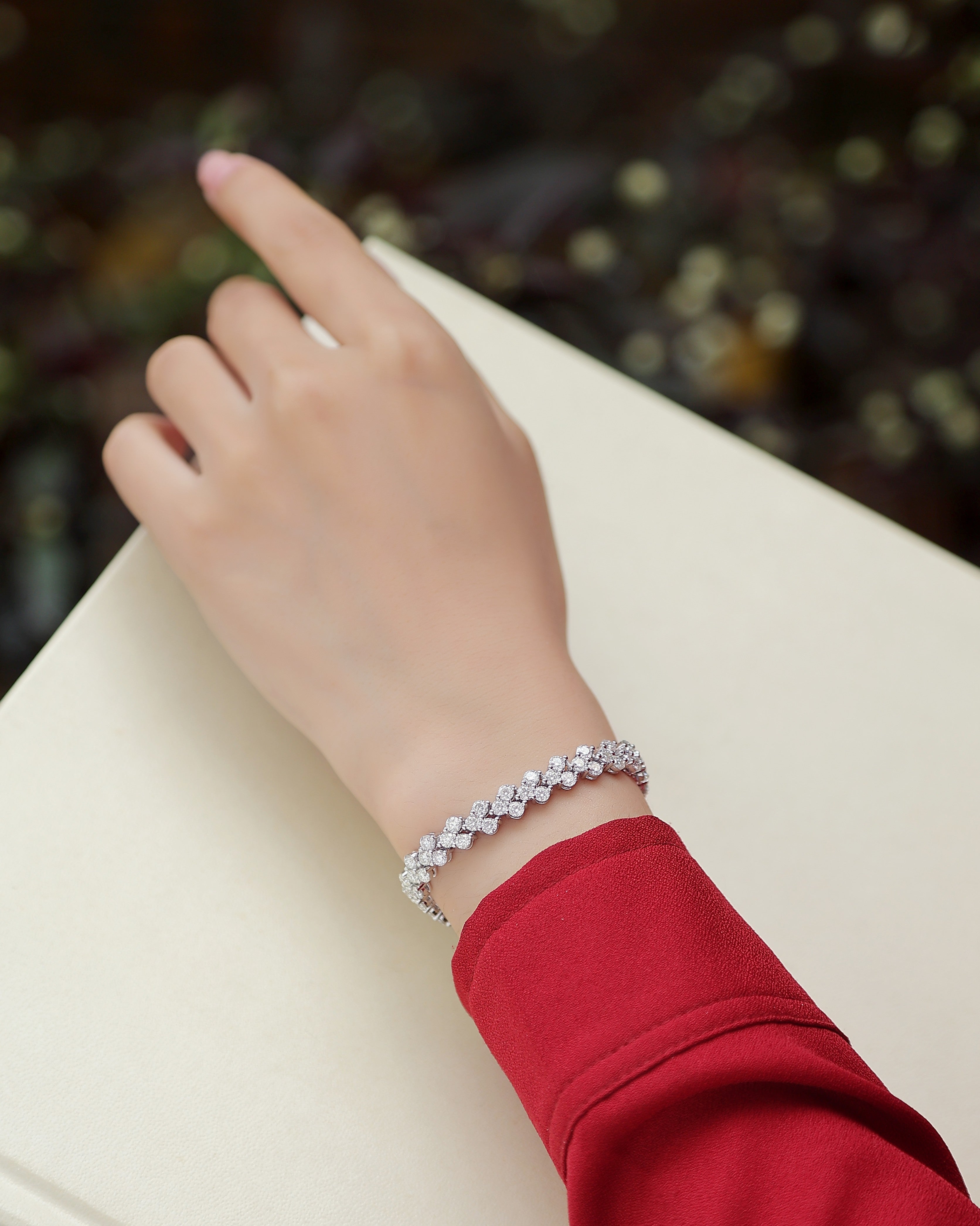 Kanong Mossan Diamond Silver Bracelet