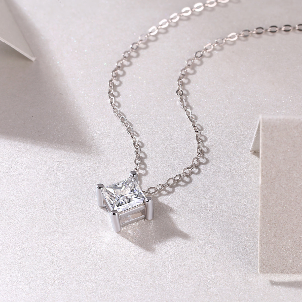 Luxury Moissanite Silver Pendant Set