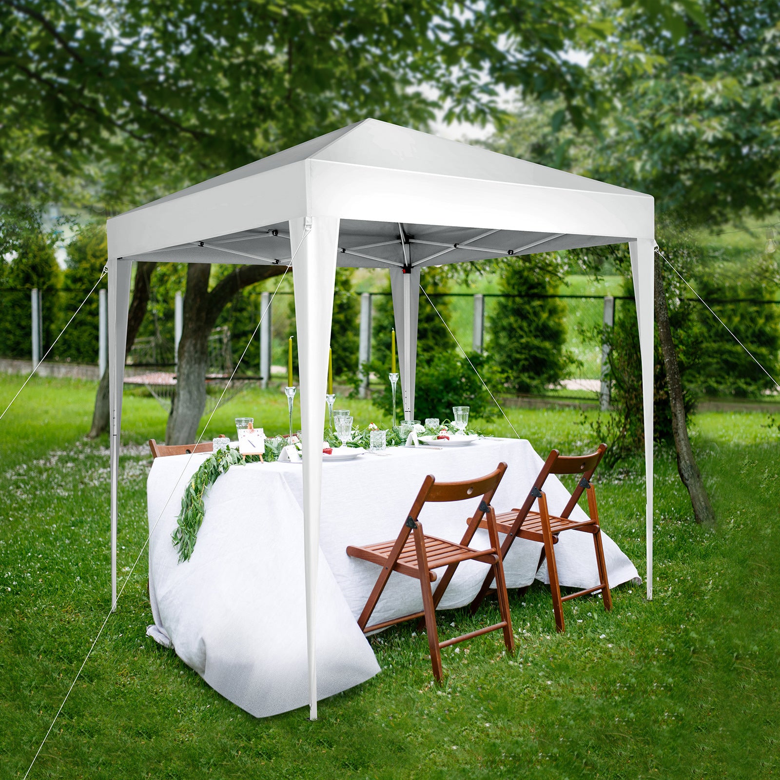 6.5x6.5ft White Folding Oxford Shed