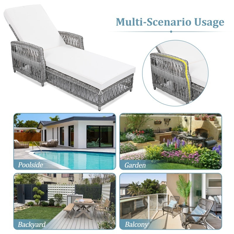 Outdoor Wicker Lounge Chair with Cushion