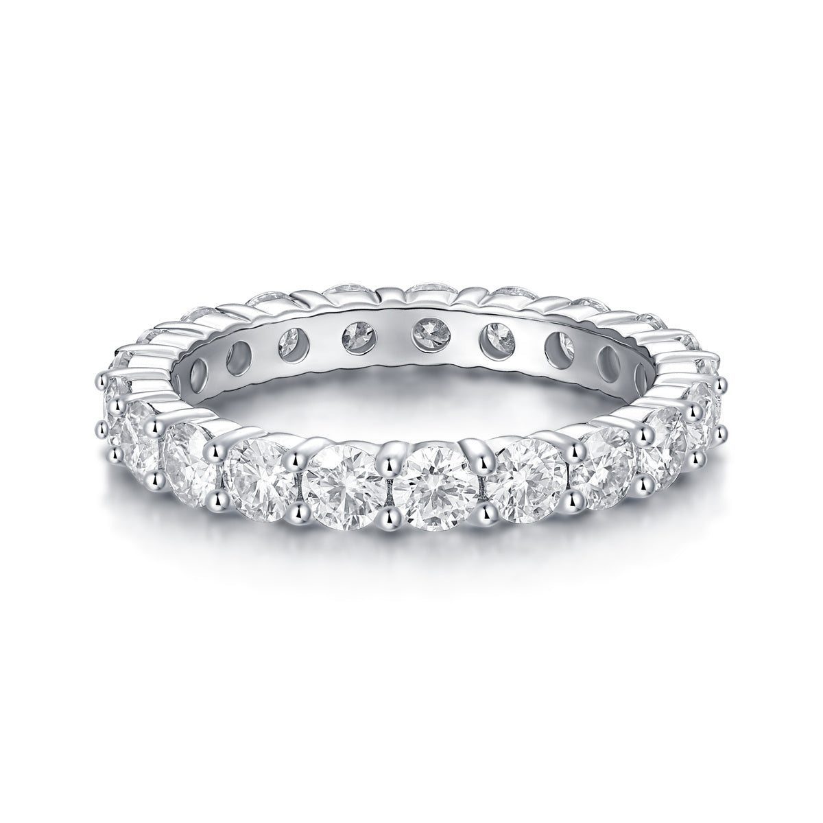 Luxury Row Moissanite Silver Ring