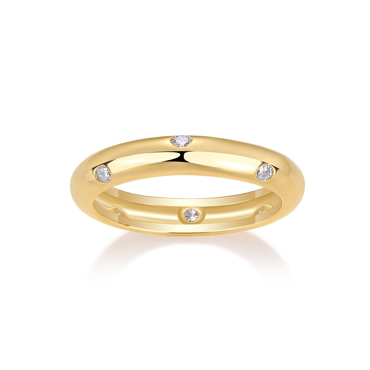 Starry Moissanite Silver Wedding Ring