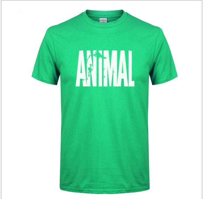 T-shirt de fitness d'été en coton imprimé pour homme