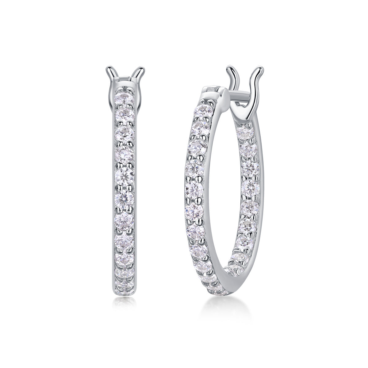 Streamer Moissanite Silver Stud Earrings
