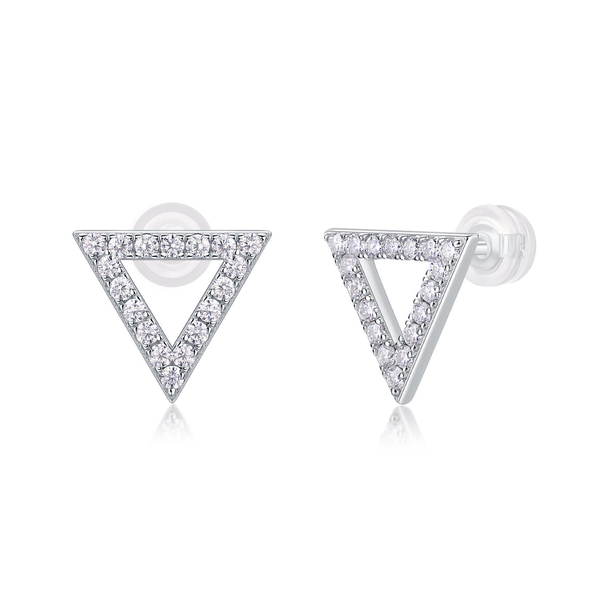 Unique Moissanite Silver Stud Earrings