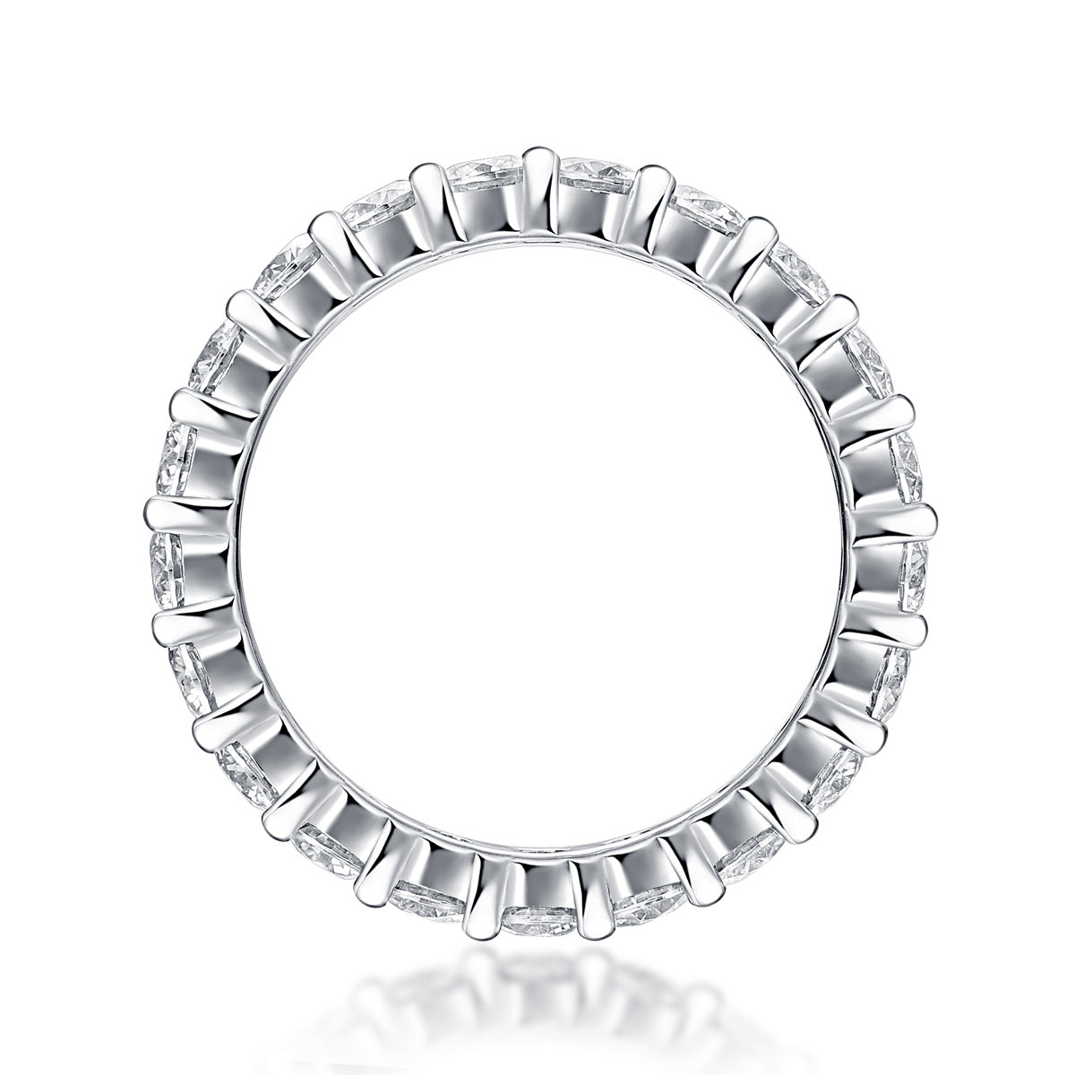 Luxury Row Moissanite Silver Ring
