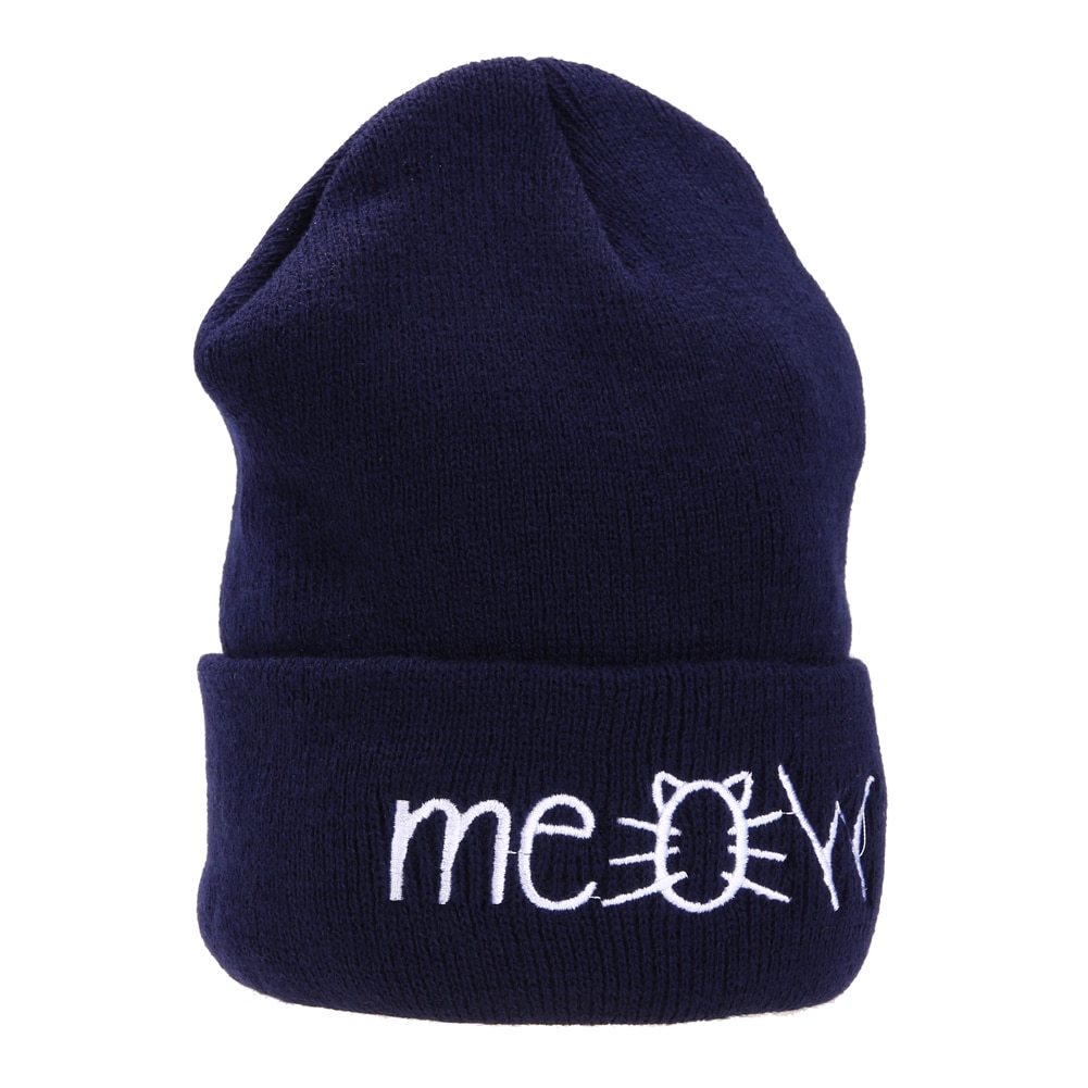 Autumn MEOW Wool Knit Beanie Hat