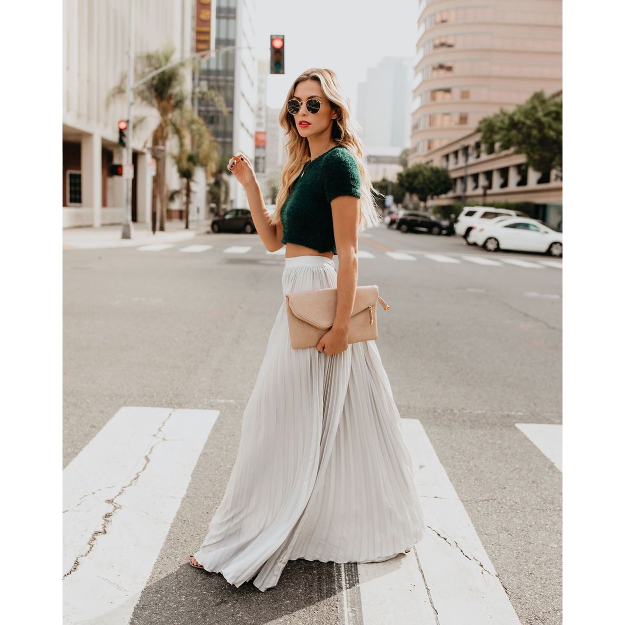 Jupe longue décontractée taille haute pour femme