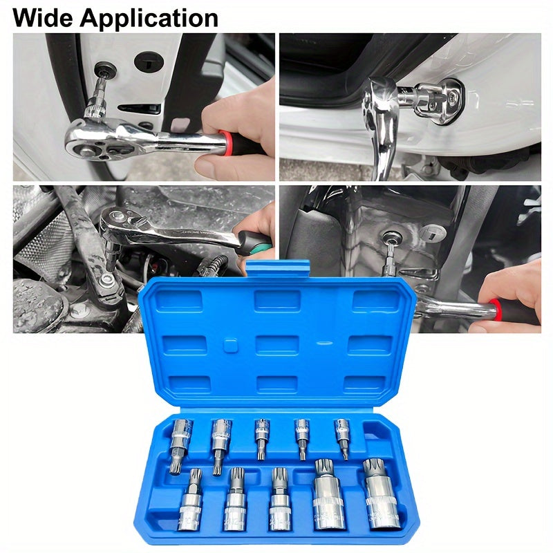 10PC XZN 12-Point Spline Bit Socket Set