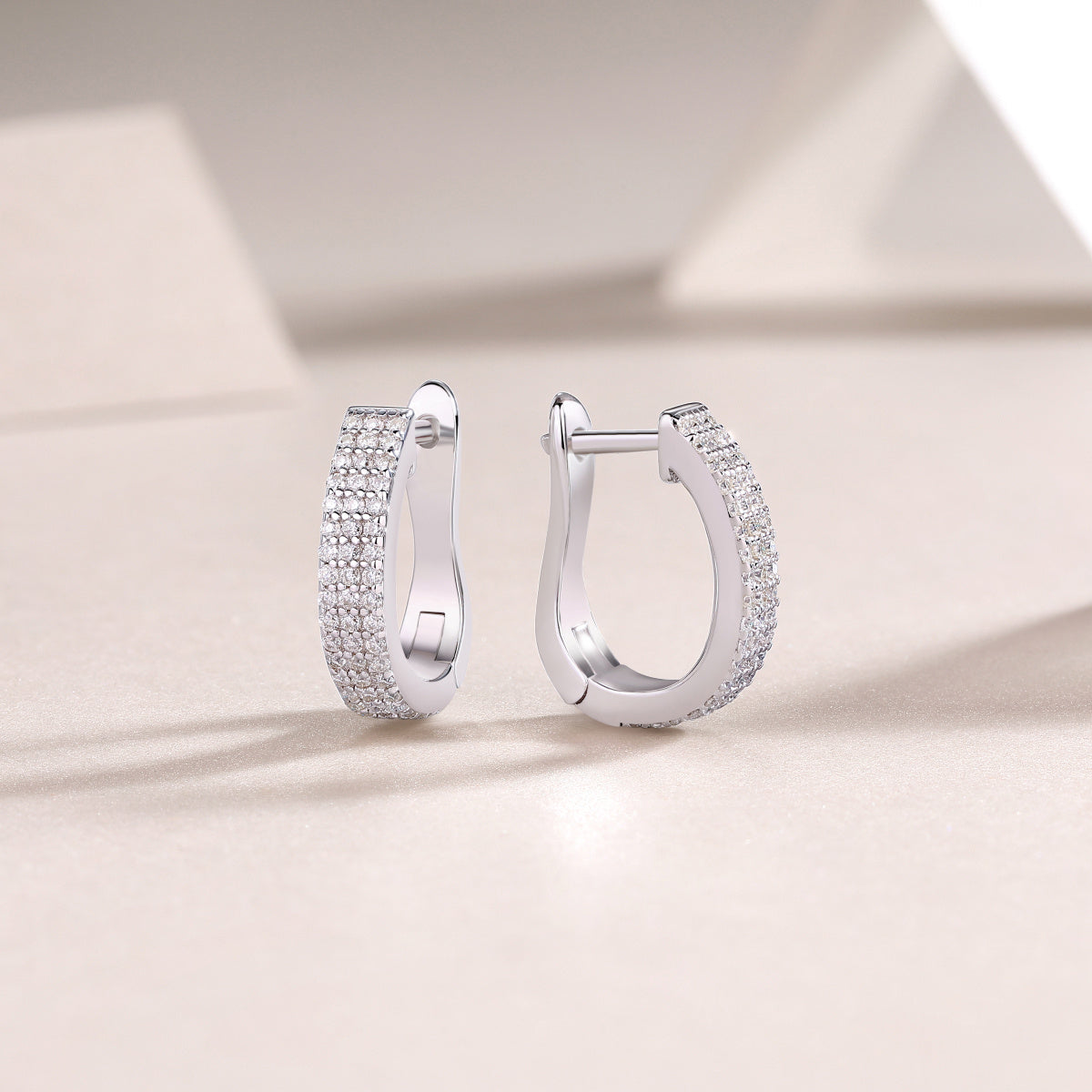 Slow Pace Moissanite Silver Stud Earrings