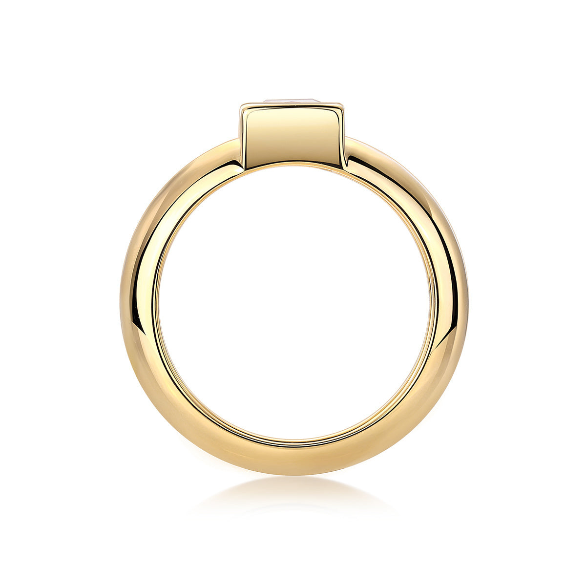 Square Moissanite Silver Wedding Ring