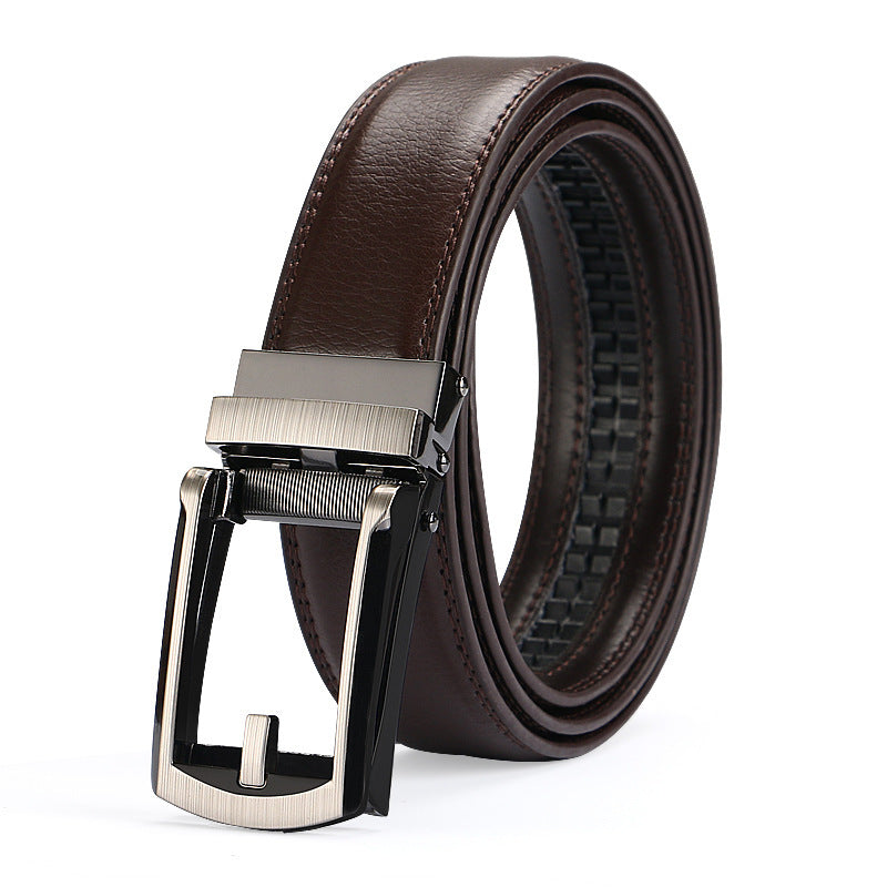 Ceinture habillée en cuir de vache à boucle automatique pour homme