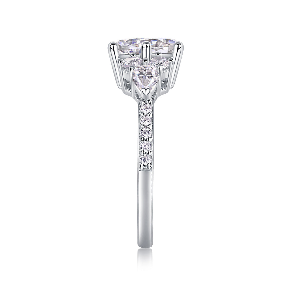 Luxury Moissanite Diamond Silver Ring