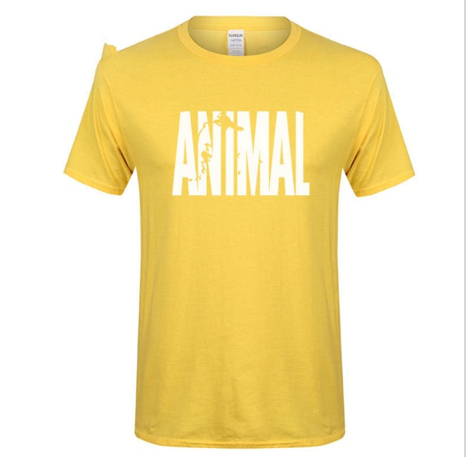 T-shirt de fitness d'été en coton imprimé pour homme