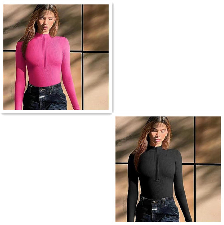 Slim Fit Zipper Jumpsuit Romper
