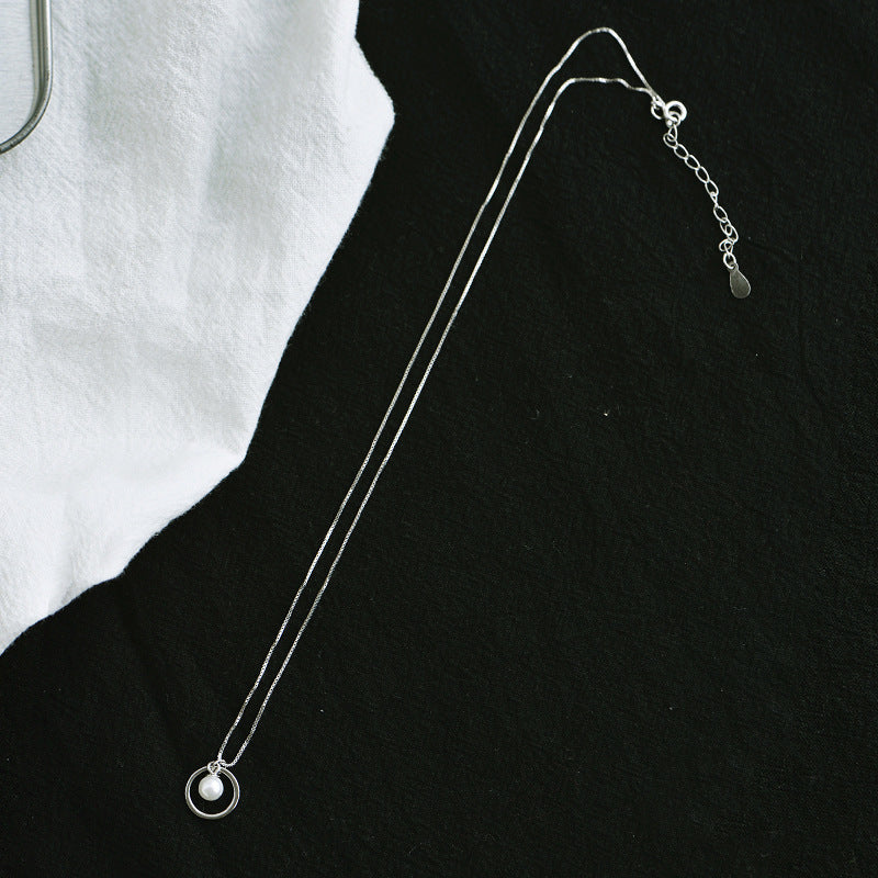 S925 Silver Pearl Clavicle Necklace